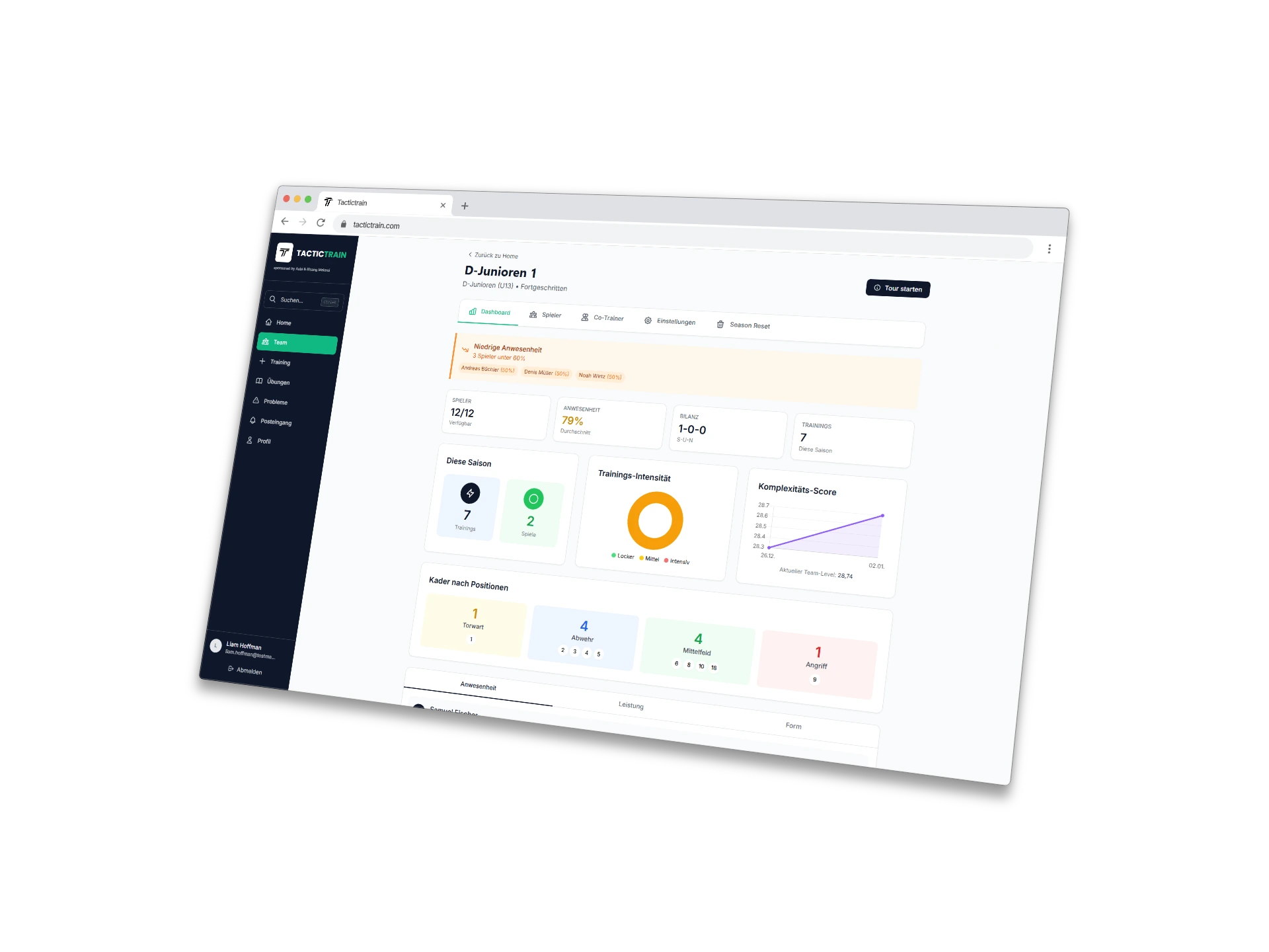 TacticTrain Trainer Dashboard